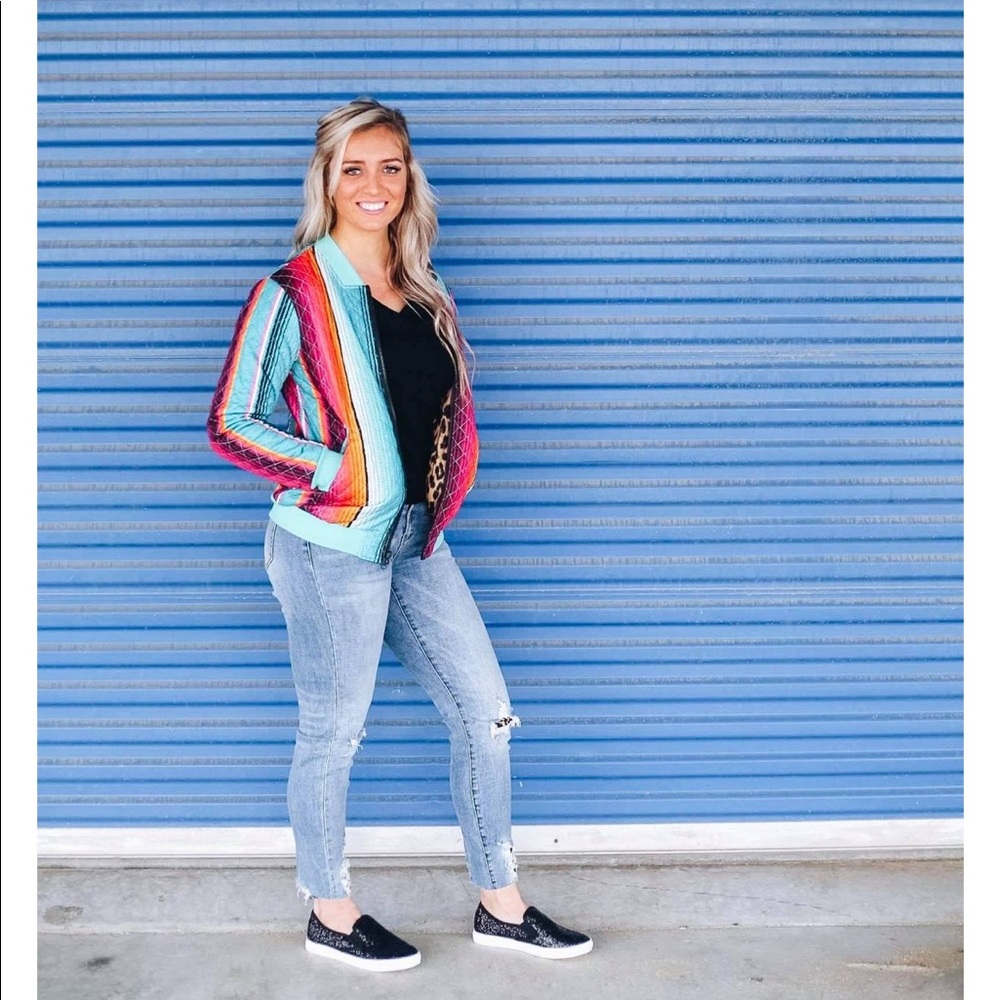 Crazy train reversible serape & cheetah jacket